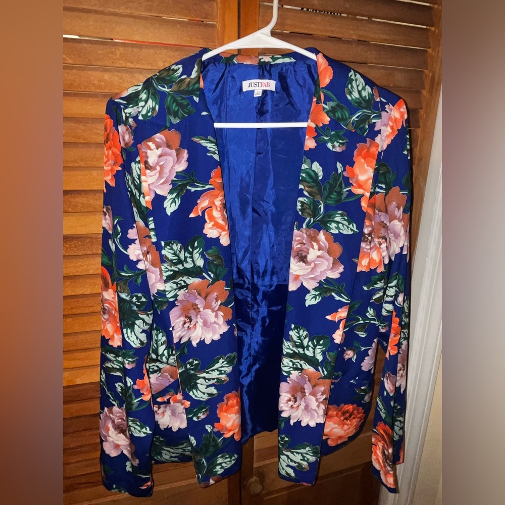Floral open blazer